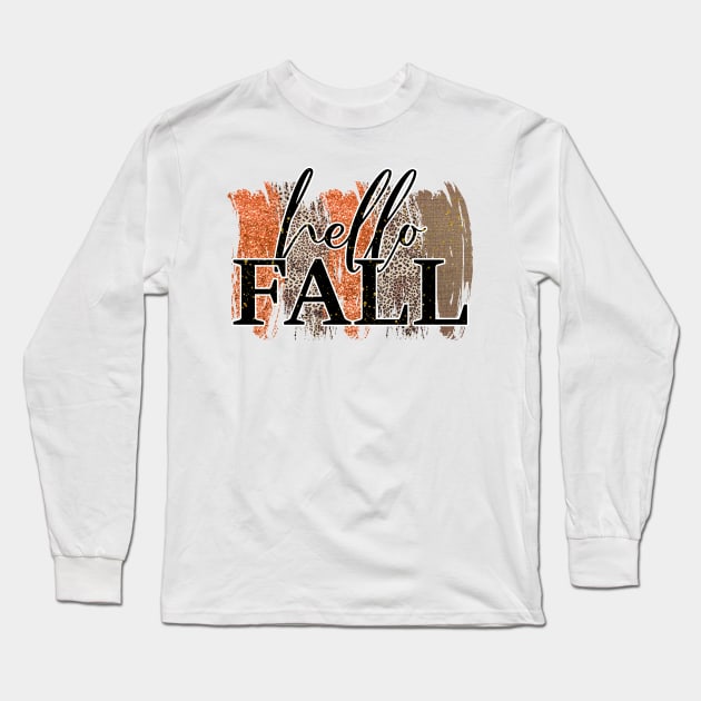 Hello Fall Long Sleeve T-Shirt by SpottydoggCreatives